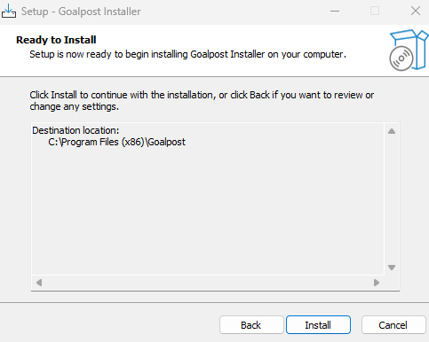 Goalpost Windows Installation Screen 3